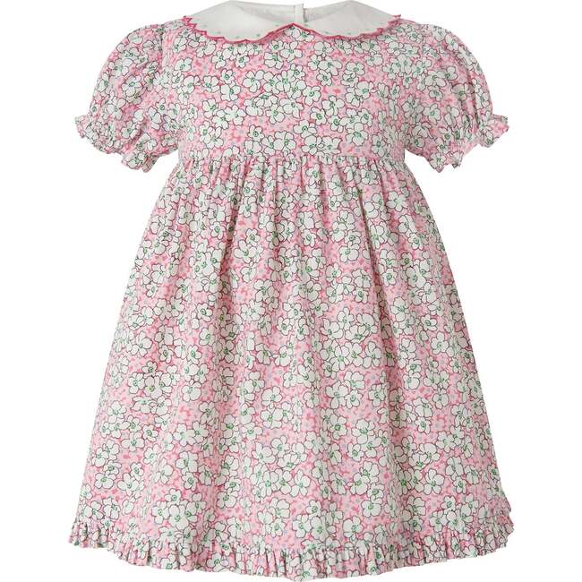 Scalloped Collar Floral Dress and Bloomers, Pink