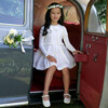 Pearl Tiered Damask Dress, White - Dresses - 3