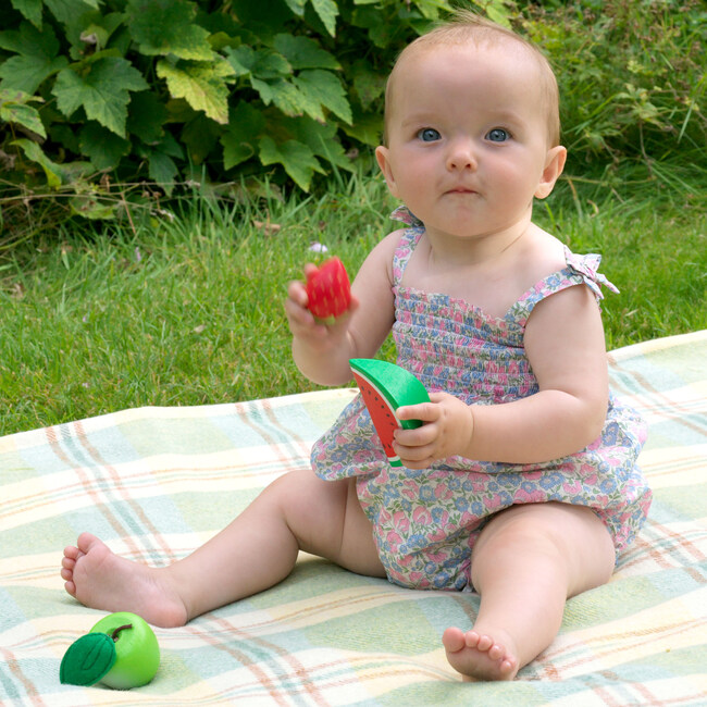 Pastel Floral Smocked Bubble, Pink - Rompers - 3
