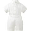 Linen Shirt and Short Set, White - Mixed Apparel Set - 1 - thumbnail