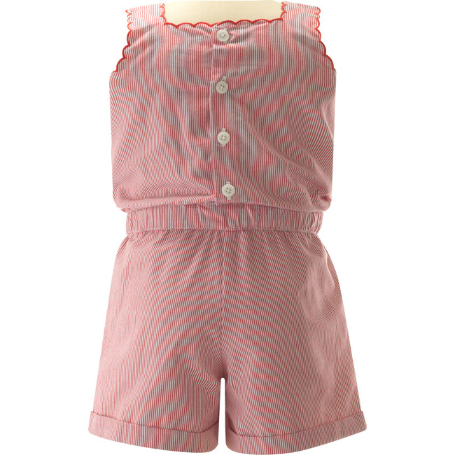 Lobster Embroidered Playsuit, Red - Rompers - 2