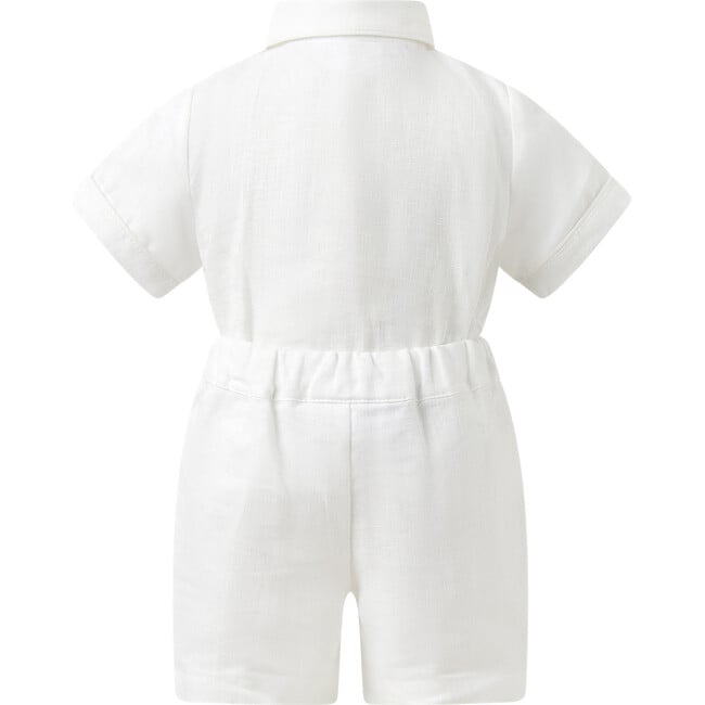 Linen Shirt and Short Set, White - Mixed Apparel Set - 2