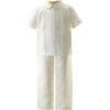 Linen Shirt and Trouser Set, White - Mixed Apparel Set - 1 - thumbnail