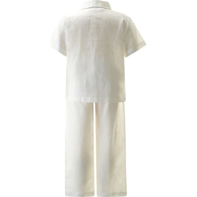 Linen Shirt and Trouser Set, White - Mixed Apparel Set - 2