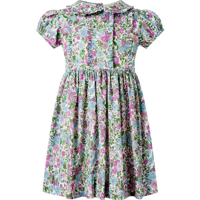 Leafy Floral Frill Dress, Purple