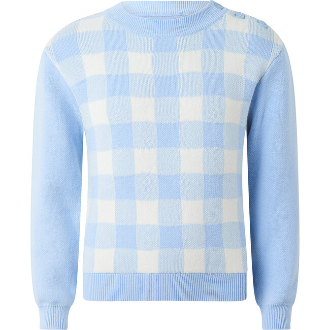 Gingham Sweater, Blue