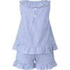 Gingham Frill Top & Short Set, Navy - Mixed Apparel Set - 2