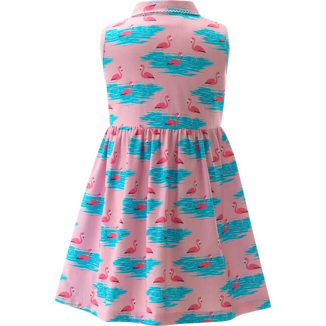 Flamingo Jersey Dress, Pink - Dresses - 2