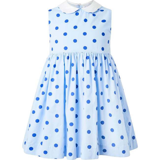 Dot Peter Pan Collar Dress, Blue