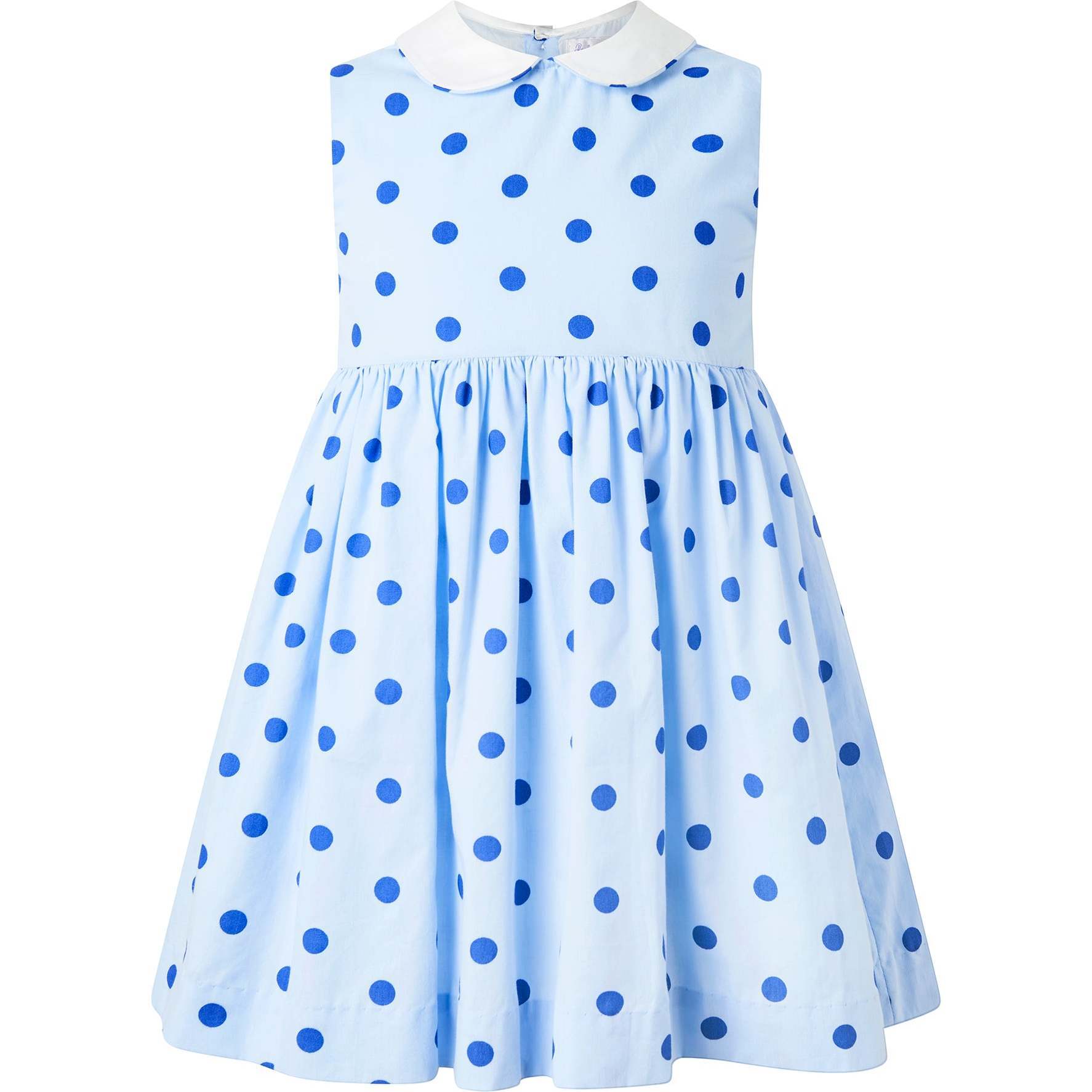 Dot Peter Pan Collar Dress, Blue - Dresses - 1