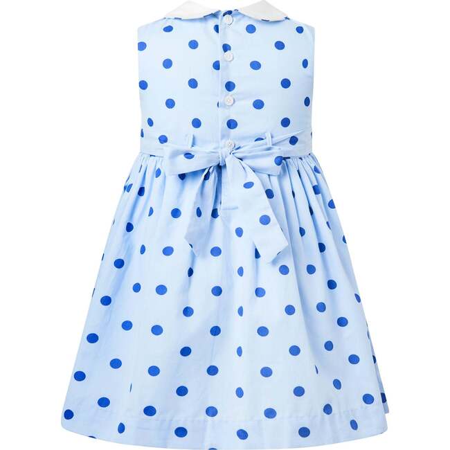 Dot Peter Pan Collar Dress, Blue - Dresses - 2