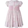Ditsy Bloom Smocked Button-front Dress, Pink - Dresses - 1 - thumbnail