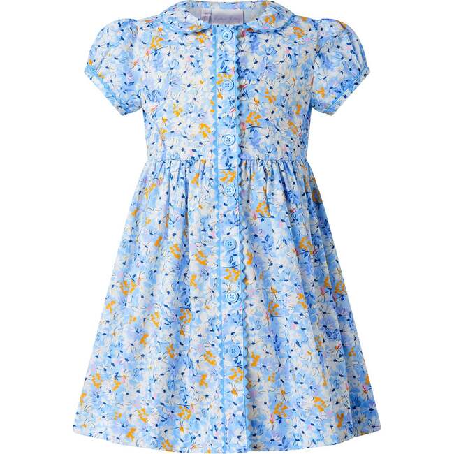 Daisy Button-Front Dress, Blue