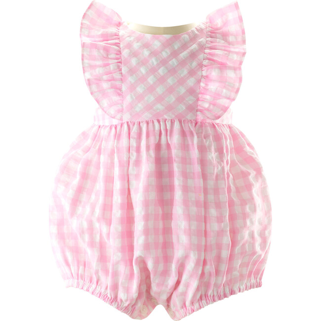 Check Ruffle Babysuit, Pink