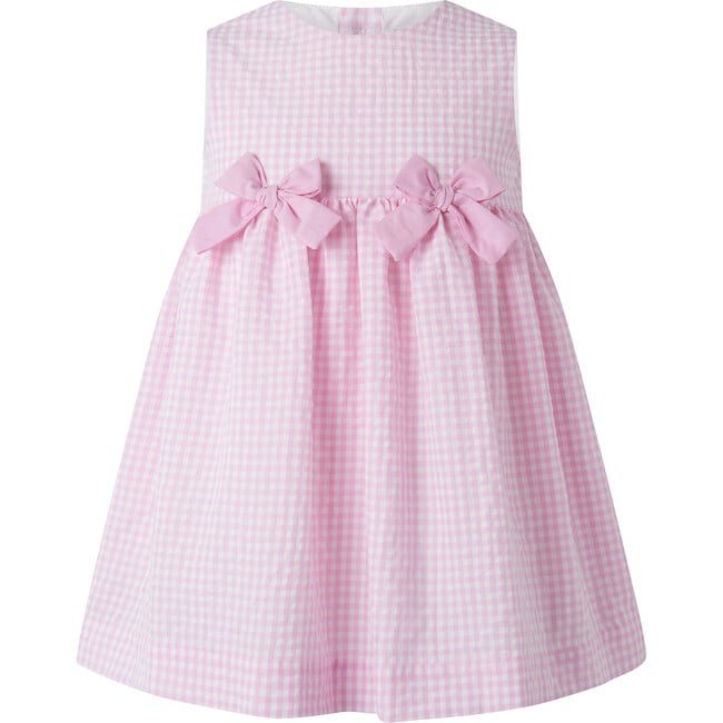 Check Bow Dress, Pink