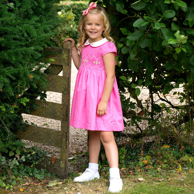 Bodice Smocked Dress, Pink - Dresses - 3