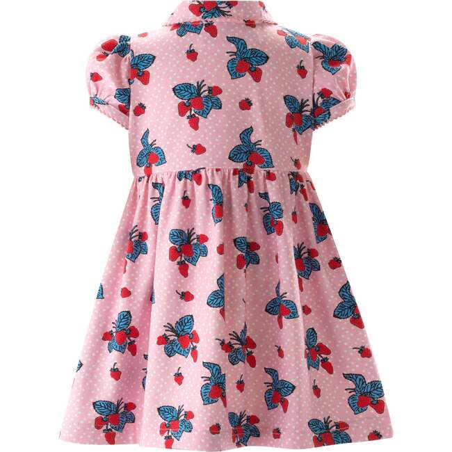Baby Strawberry Jersey Dress, Pink - Dresses - 2
