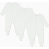 Stripe Two Way Zip-Up Sleepsuit 3 Pack, White - Footie Pajamas - 1 - thumbnail
