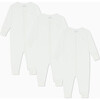 Stripe Two Way Zip-Up Sleepsuit 3 Pack, White - Footie Pajamas - 2