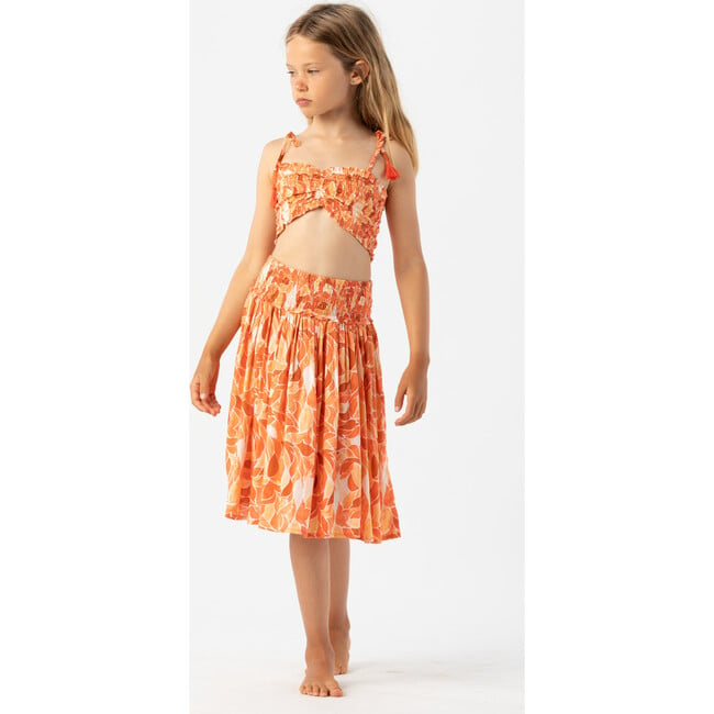 Kids Havana Skirt, Orange - Skirts - 2