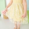 Sunshine Ditsy Daisy Easter Tiered Short Sleeve Tutu Dress, Yellow - Dresses - 3