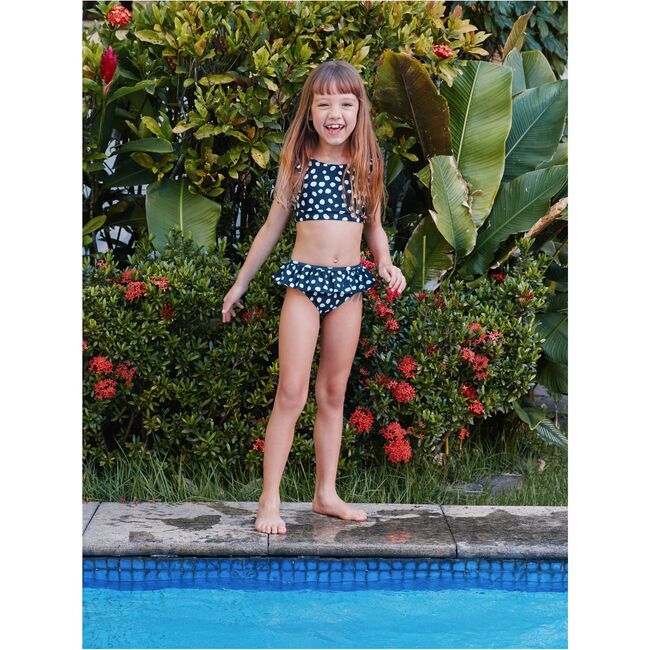 Ruffled Bikini Bottoms, Jaguar Spot Dots - Two Pieces - 3