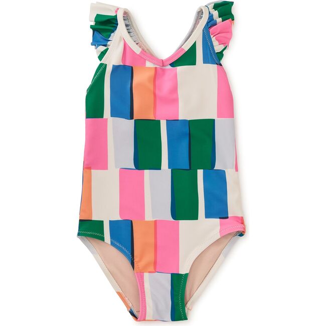 Ruffle One-Piece Swimsuit 2.0, Copacabana Tile