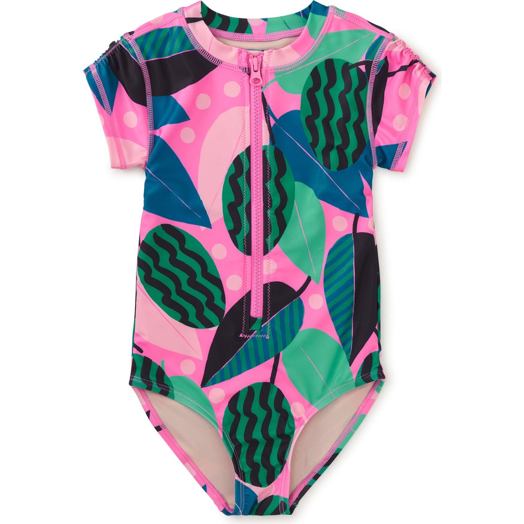 Rash Guard One-Piece Swimsuit, Bossa Nova Foliage - One Pieces - 1