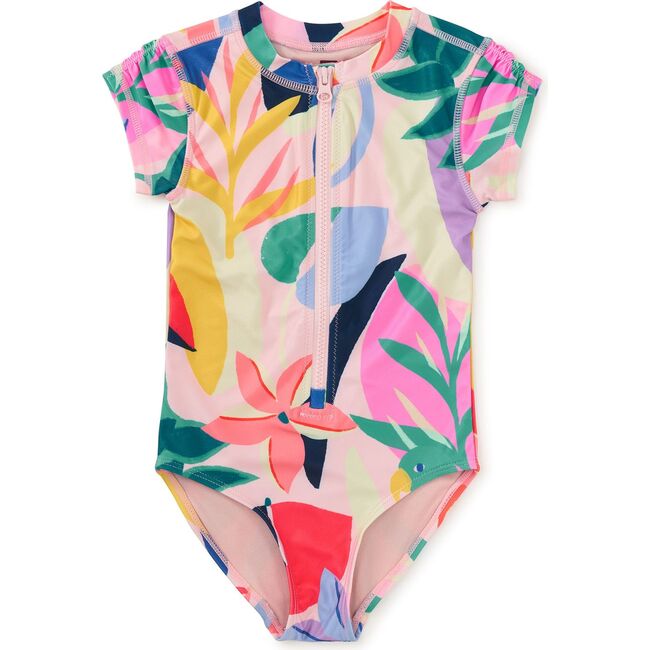 Rash Guard One-Piece Swimsuit 2.0, Parakeet Tropicalia