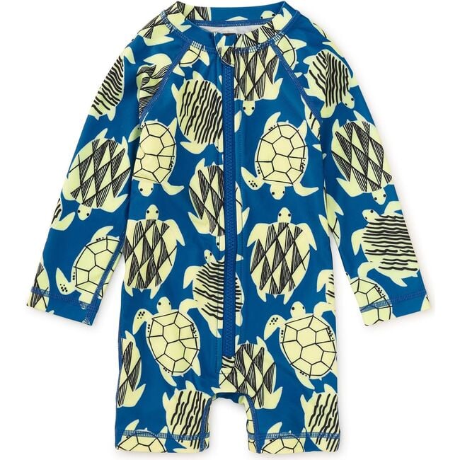 Rash Guard Baby Swimsuit, Tiled Turtles