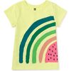 Rainbow Watermelon Double Sided Graphic Tee, Kiwi - T-Shirts - 1 - thumbnail