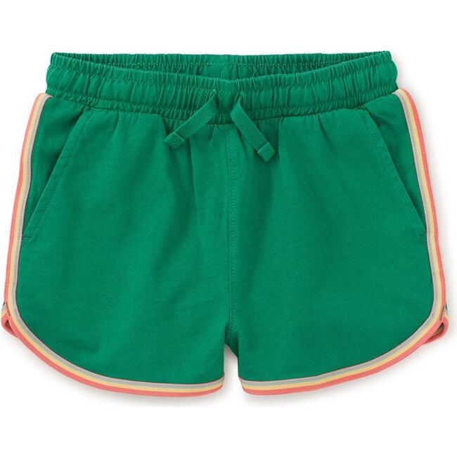 Rainbow Binding Track Shorts, Spinach