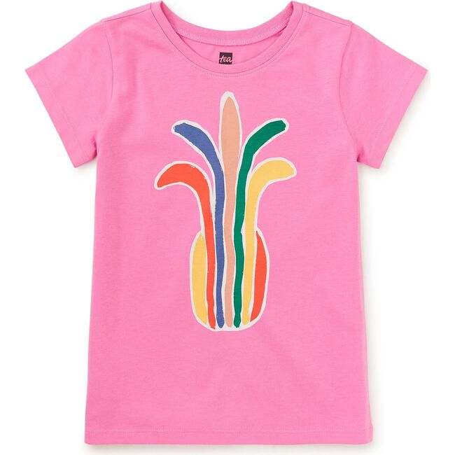 Rainbow Pineapple Graphic Tee, Perennial Pink