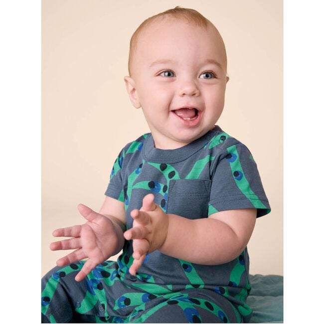 Pocket Baby Romper, Spotted Palms - Rompers - 2