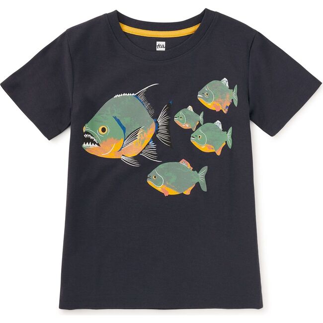 Piranhas Graphic Tee, Indigo