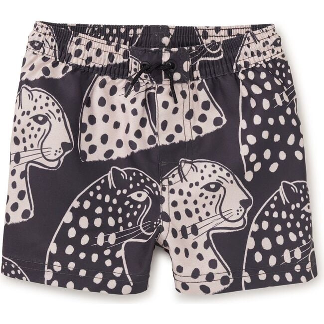 Mid-Length Swim Trunks, Block Print Jaguar - Swim Trunks - 2