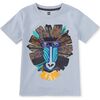 Mandrill Monkey Graphic Tee, Blue Fog - T-Shirts - 1 - thumbnail