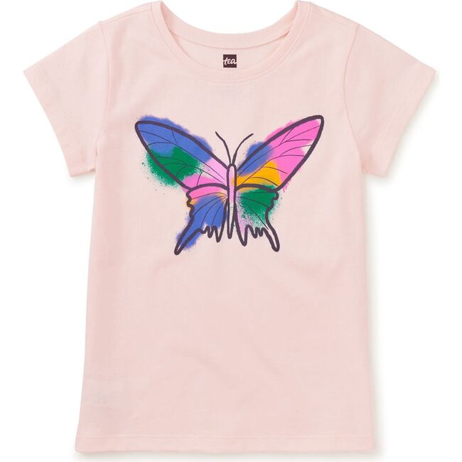 Graffiti Butterfly Graphic Tee, Creole Pink