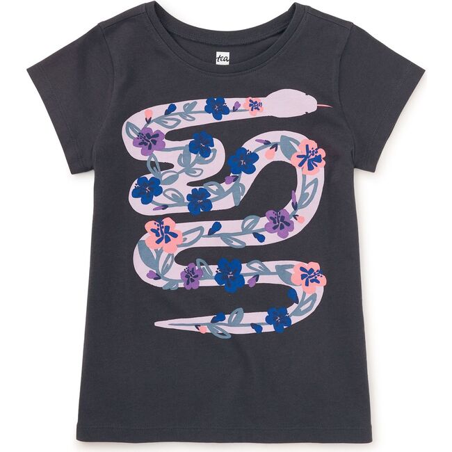 Floral Snake Graphic Tee, Indigo