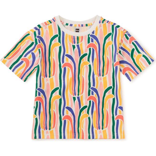 Easy Printed Tee, Rainbow Pineapple Stripe