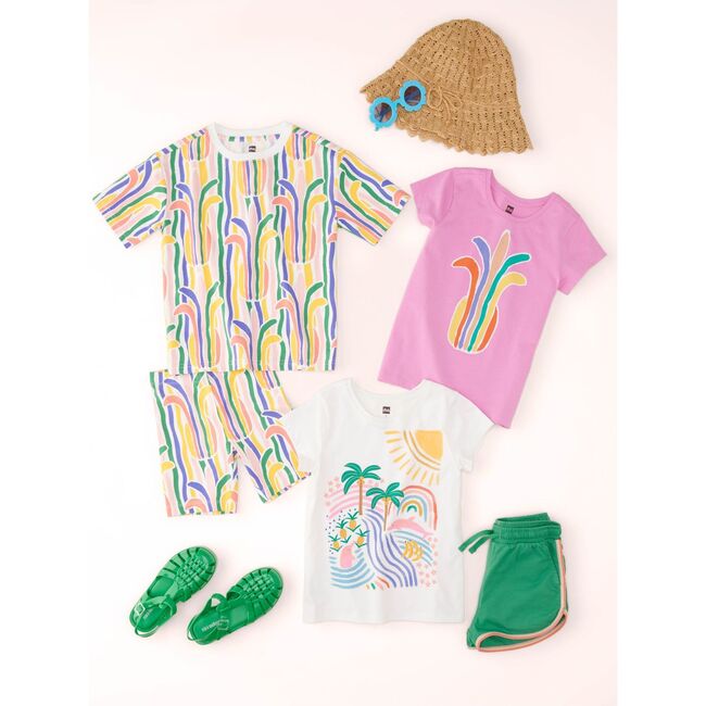 Easy Printed Tee, Rainbow Pineapple Stripe - T-Shirts - 2