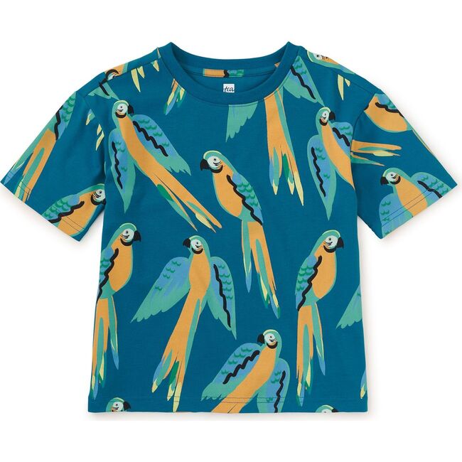 Easy Printed Tee, Blue & Yellow Macaws
