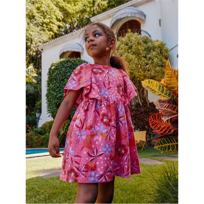 Butterfly Sleeve Twirl Dress, Brazilian Painted Floral - Dresses - 3