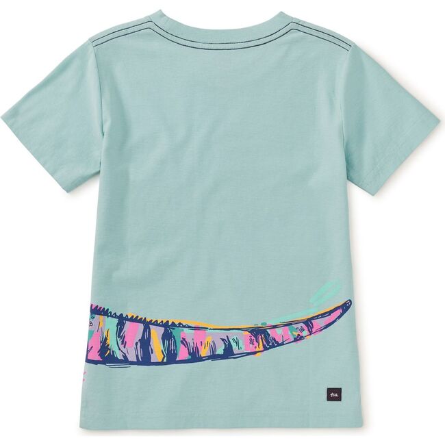 Graffiti Iguana Double Sided Graphic Tee, Canal Blue - T-Shirts - 2