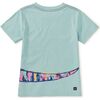 Graffiti Iguana Double Sided Graphic Tee, Canal Blue - T-Shirts - 2