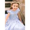 Tulip Gingham Frilled Cap Sleeve Smocked Dress, Blue - Dresses - 2