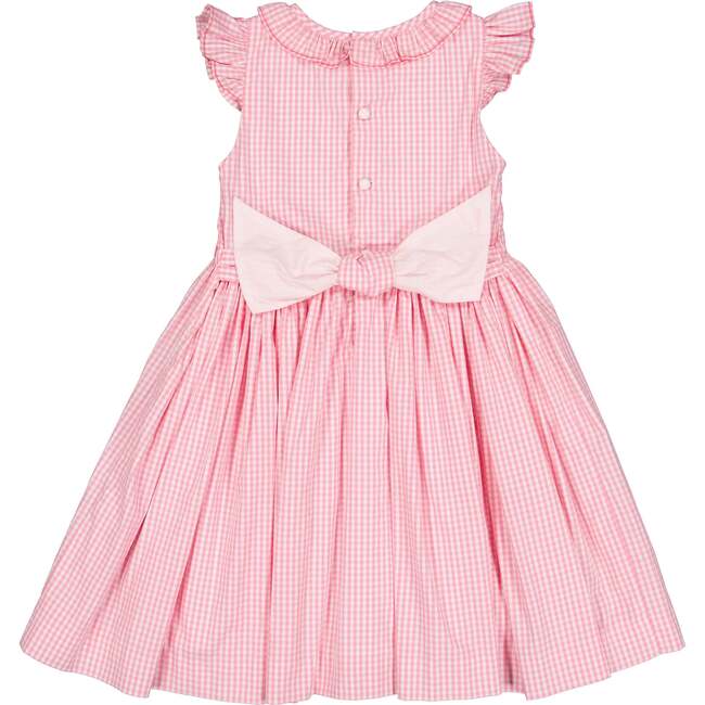 Tulip Gingham Frilled Cap Sleeve Smocked Dress, Pink - Dresses - 5