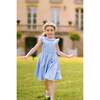 Tulip Gingham Frilled Cap Sleeve Smocked Dress, Blue - Dresses - 3