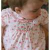 Poppy Short Puff Sleeves Smocked Baby Set, Pink - Mixed Apparel Set - 3