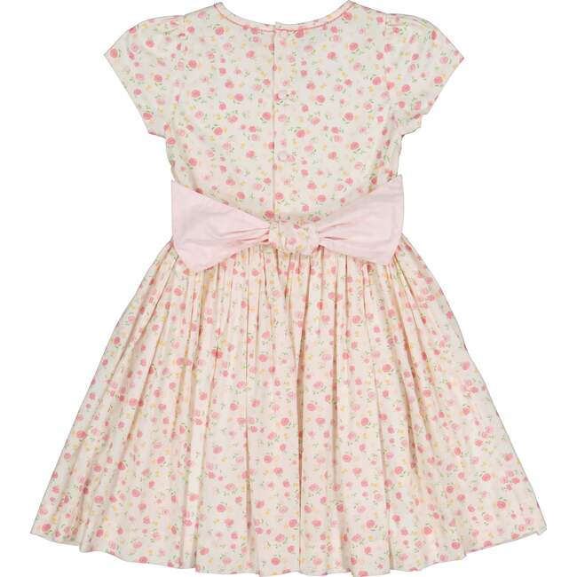 Poppy Short Puff Sleeves Smocked Dress, Pink - Dresses - 4